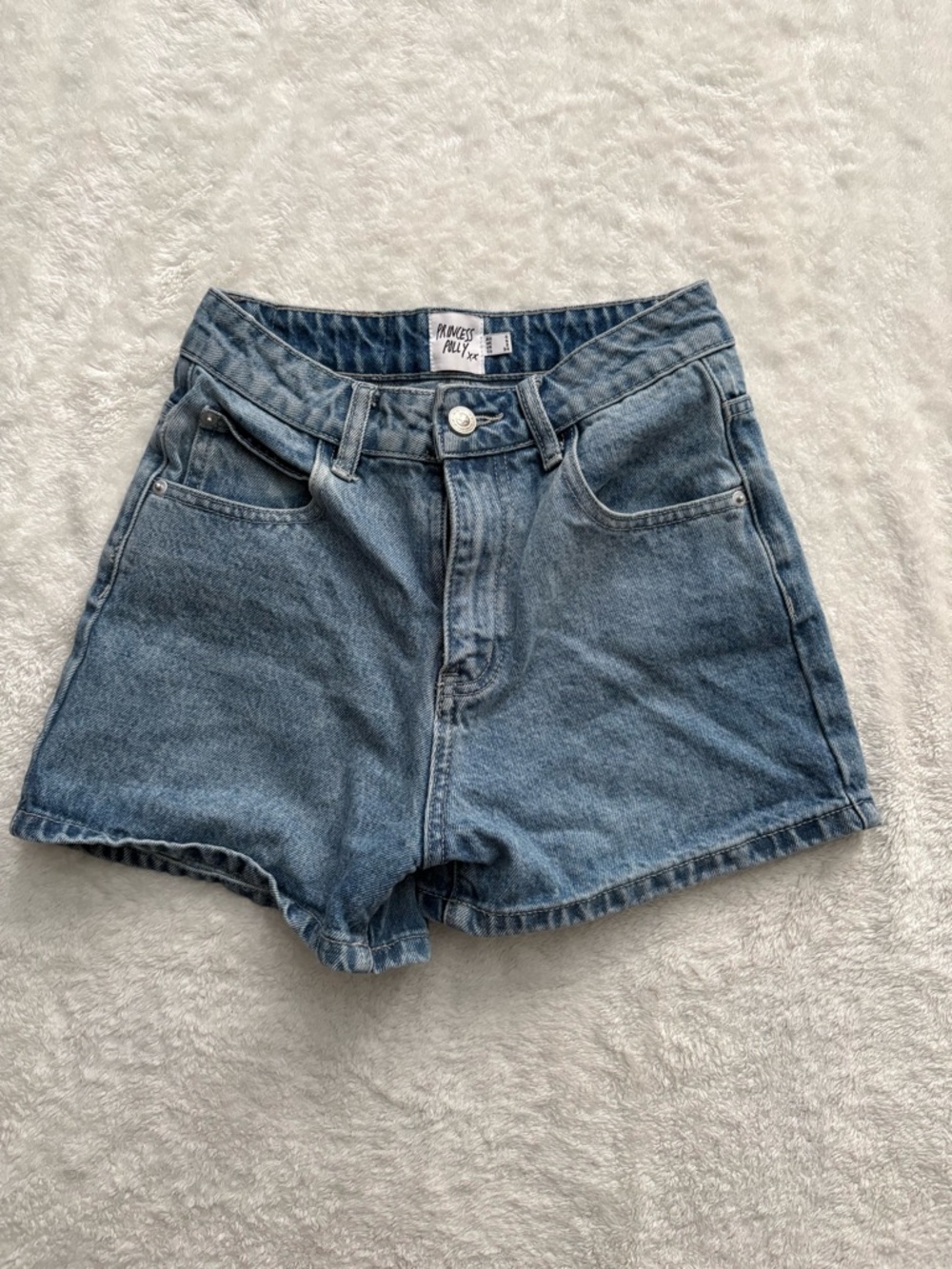 Princess Polly Mid Blue High-Rise Denim Shorts